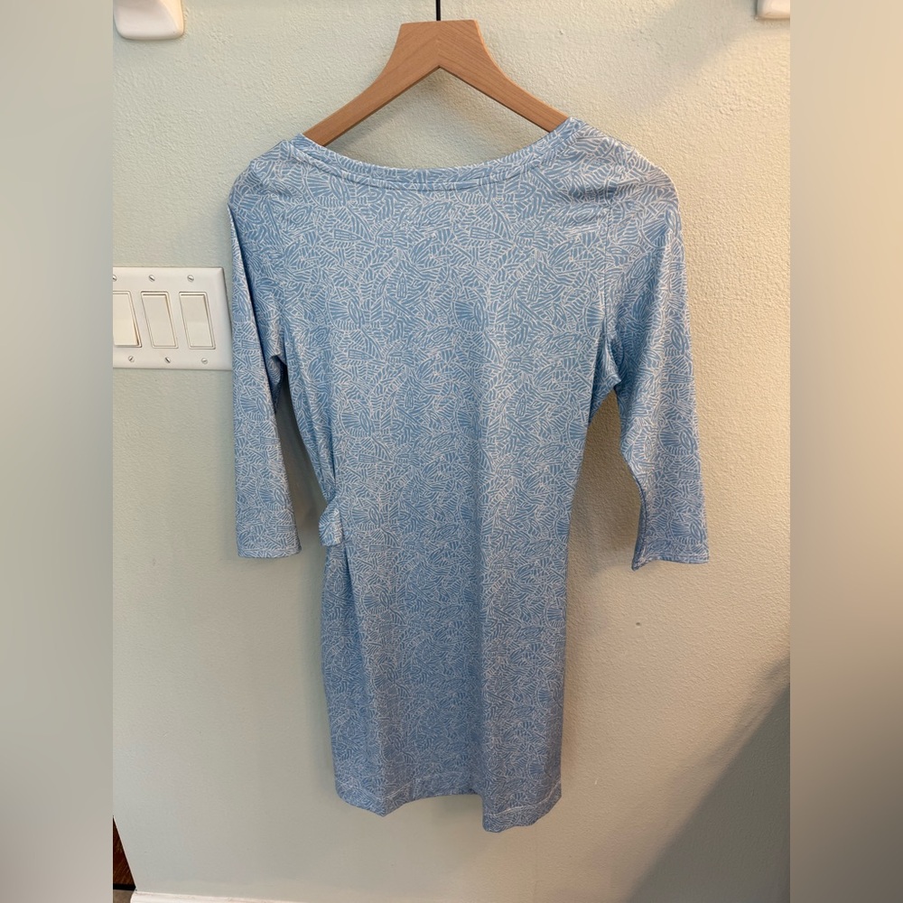 Vineyard Vines Sankaty Side Tie Dress Jake blue print size xs - Picture 5 of 5